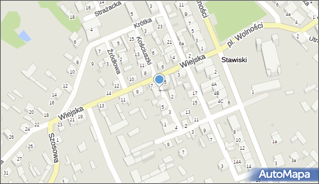 Stawiski, Kościuszki Tadeusza, gen., 7, mapa Stawiski