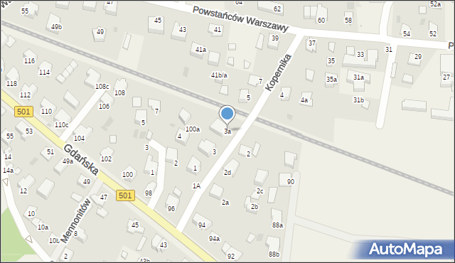 Stegna, Kopernika Mikołaja, 3a, mapa Stegna