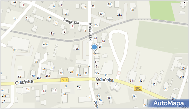 Stegna, Kościuszki Tadeusza, gen., 10, mapa Stegna