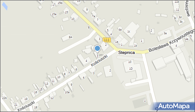 Stepnica, Kościuszki Tadeusza, gen., 1, mapa Stepnica