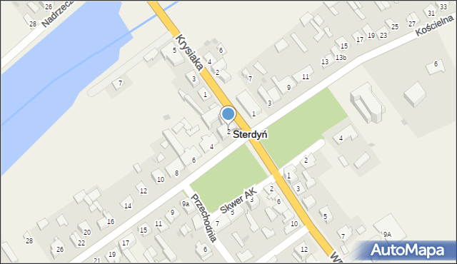 Sterdyń, Kościuszki Tadeusza, gen., 2, mapa Sterdyń