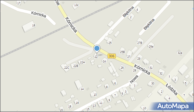 Stęszew, Kórnicka, 22, mapa Stęszew