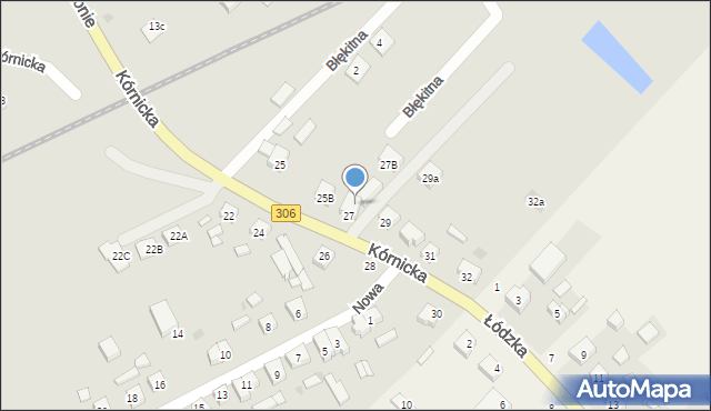 Stęszew, Kórnicka, 27a, mapa Stęszew