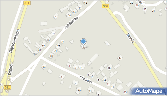Stęszew, Kórnicka, 3B, mapa Stęszew