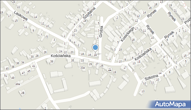 Stęszew, Kościańska, 14, mapa Stęszew