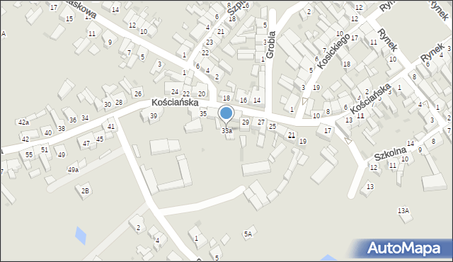 Stęszew, Kościańska, 33a, mapa Stęszew