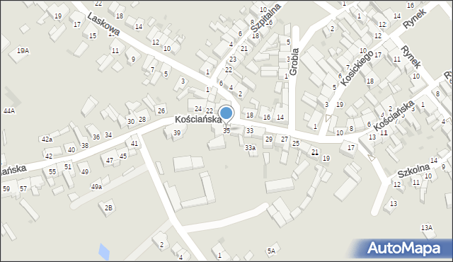 Stęszew, Kościańska, 35, mapa Stęszew
