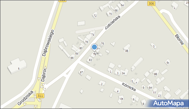 Stęszew, Kościańska, 79, mapa Stęszew