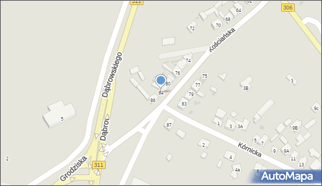 Stęszew, Kościańska, 84, mapa Stęszew