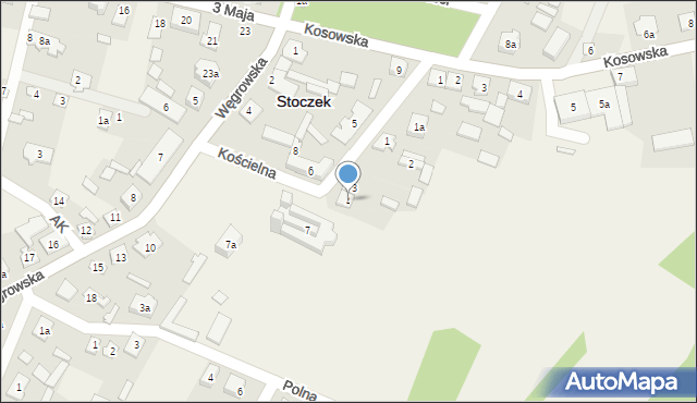 Stoczek, Kościelna, 4, mapa Stoczek