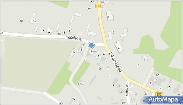 Stoczek Łukowski, Kościelna, 1, mapa Stoczek Łukowski