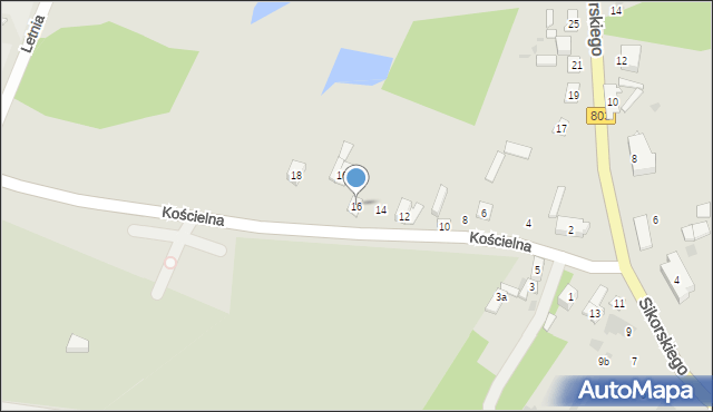 Stoczek Łukowski, Kościelna, 16, mapa Stoczek Łukowski