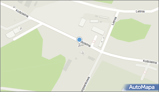 Stoczek Łukowski, Kościelna, 23, mapa Stoczek Łukowski