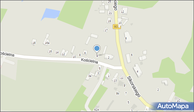 Stoczek Łukowski, Kościelna, 4, mapa Stoczek Łukowski