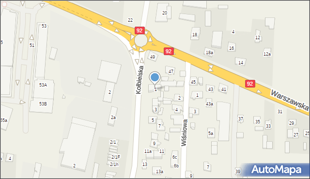 Stojadła, Kołbielska, 1, mapa Stojadła