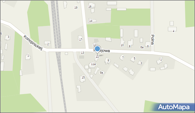 Strabla, Kolejowa, 11, mapa Strabla