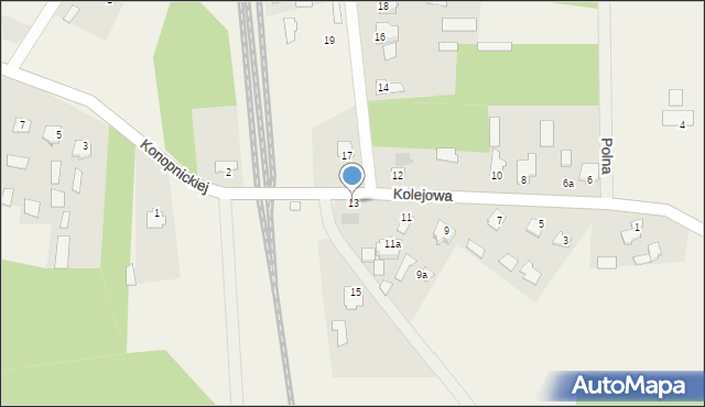 Strabla, Kolejowa, 13, mapa Strabla