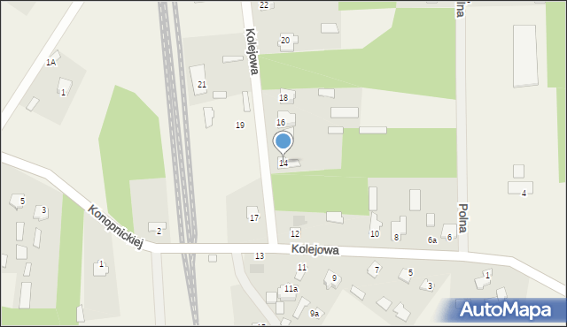 Strabla, Kolejowa, 14, mapa Strabla