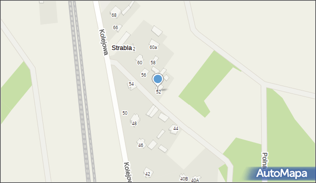 Strabla, Kolejowa, 52, mapa Strabla