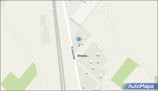 Strabla, Kolejowa, 66, mapa Strabla