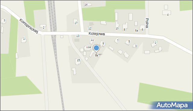 Strabla, Kolejowa, 9a, mapa Strabla