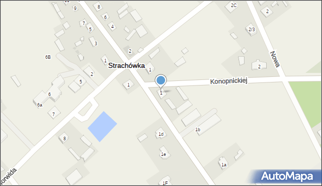 Strachówka, Konopnickiej Marii, 1, mapa Strachówka