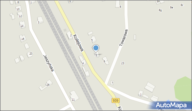Strumień, Kolejowa, 3, mapa Strumień
