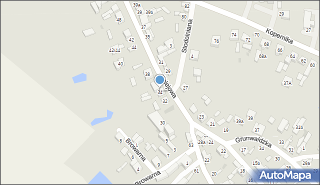 Stryków, Kolejowa, 34, mapa Stryków