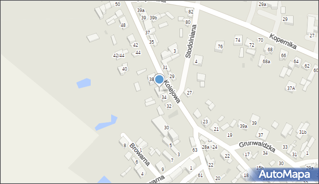 Stryków, Kolejowa, 36, mapa Stryków