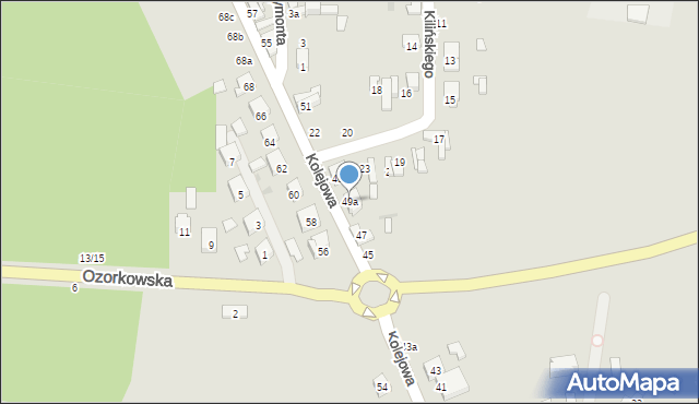 Stryków, Kolejowa, 49a, mapa Stryków