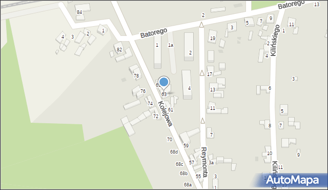 Stryków, Kolejowa, 63, mapa Stryków