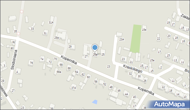 Stryków, Kopernika Mikołaja, 25a, mapa Stryków