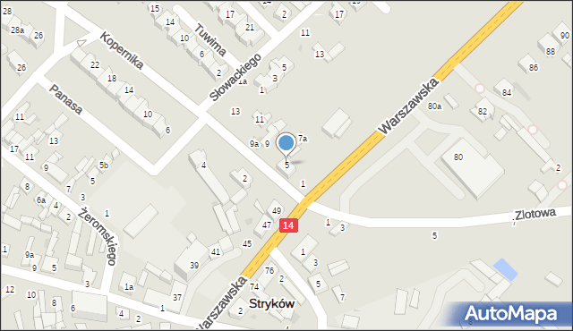 Stryków, Kopernika Mikołaja, 5, mapa Stryków