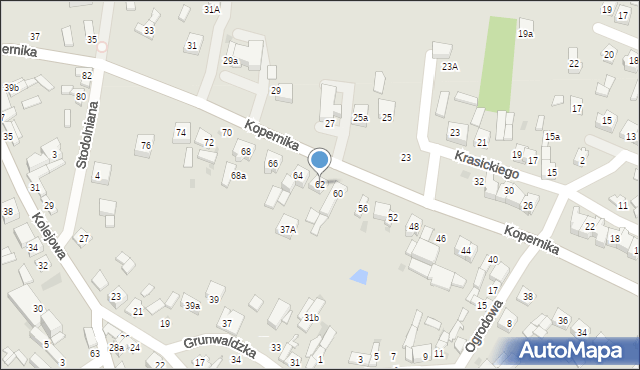 Stryków, Kopernika Mikołaja, 62, mapa Stryków