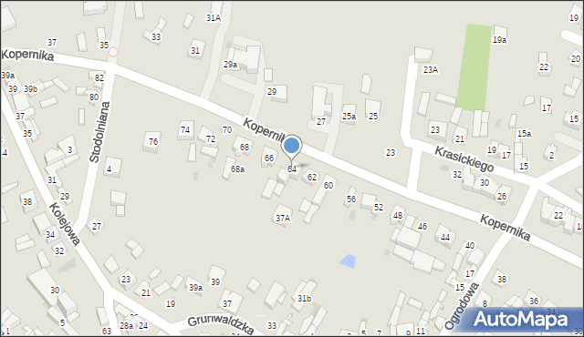 Stryków, Kopernika Mikołaja, 64, mapa Stryków