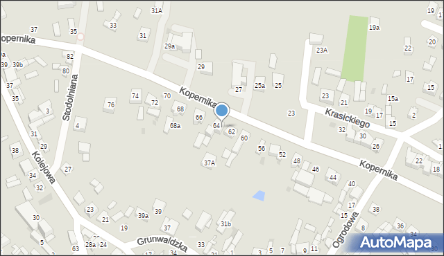 Stryków, Kopernika Mikołaja, 64a, mapa Stryków