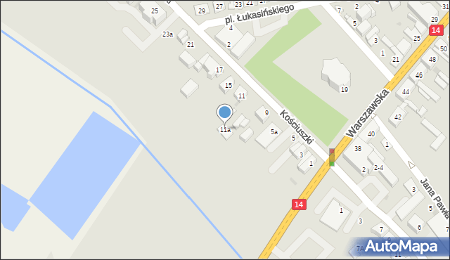 Stryków, Kościuszki Tadeusza, gen., 11a, mapa Stryków