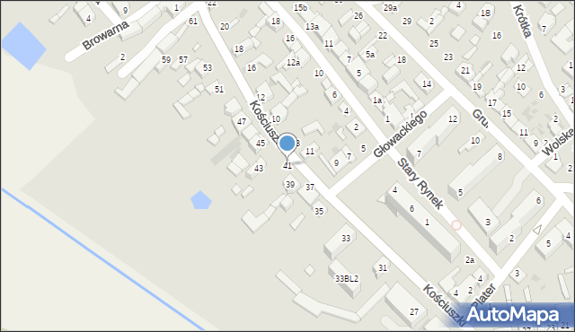 Stryków, Kościuszki Tadeusza, gen., 41, mapa Stryków