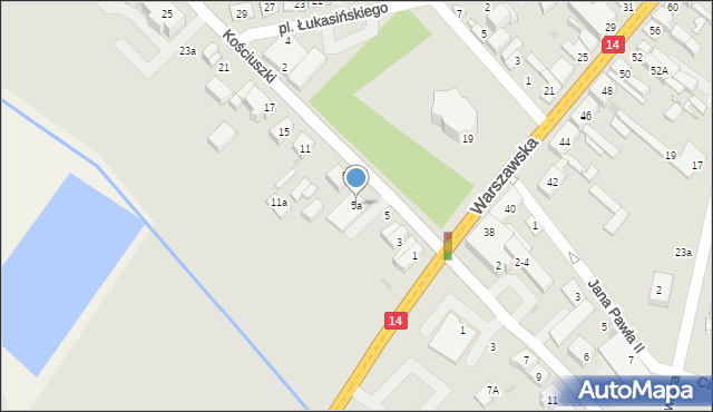 Stryków, Kościuszki Tadeusza, gen., 5a, mapa Stryków