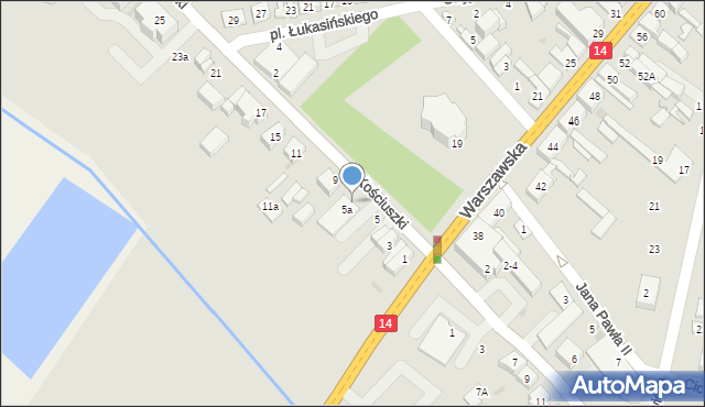 Stryków, Kościuszki Tadeusza, gen., 7, mapa Stryków