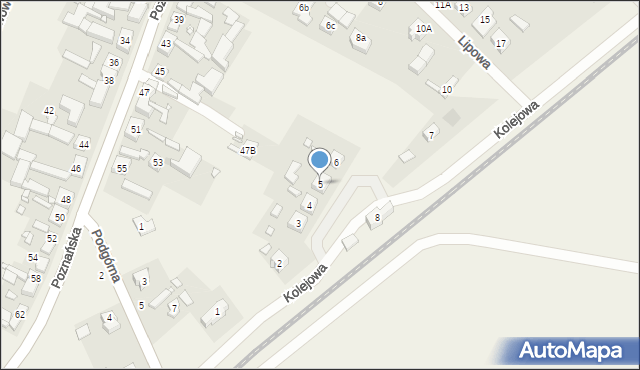 Strykowo, Kolejowa, 5, mapa Strykowo