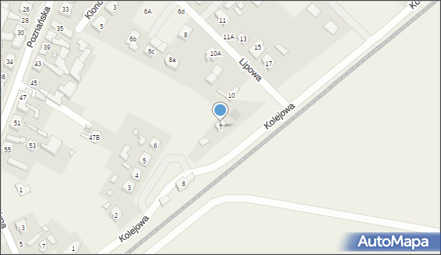 Strykowo, Kolejowa, 7, mapa Strykowo