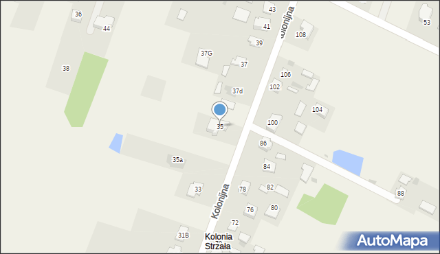 Strzała, Kolonijna, 35, mapa Strzała