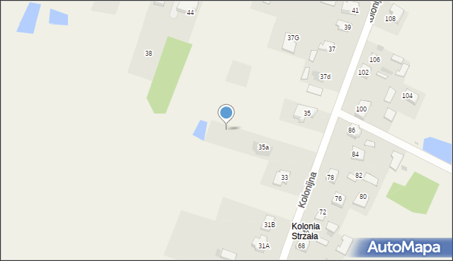 Strzała, Kolonijna, 35b, mapa Strzała