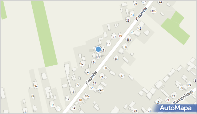 Strzałków, Kolumba, 11, mapa Strzałków