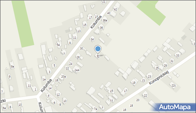 Strzałków, Kolumba, 32, mapa Strzałków