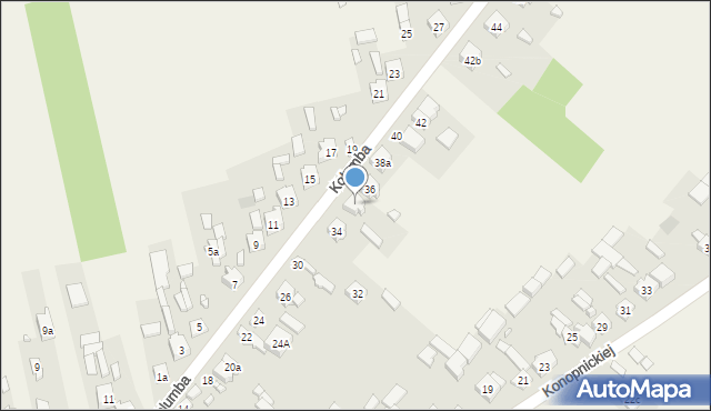 Strzałków, Kolumba, 38, mapa Strzałków