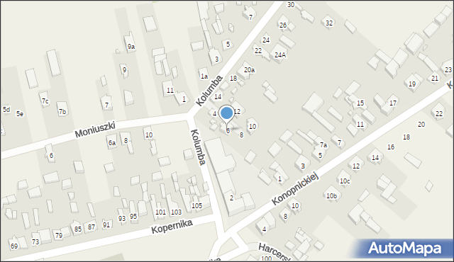 Strzałków, Kolumba, 6, mapa Strzałków