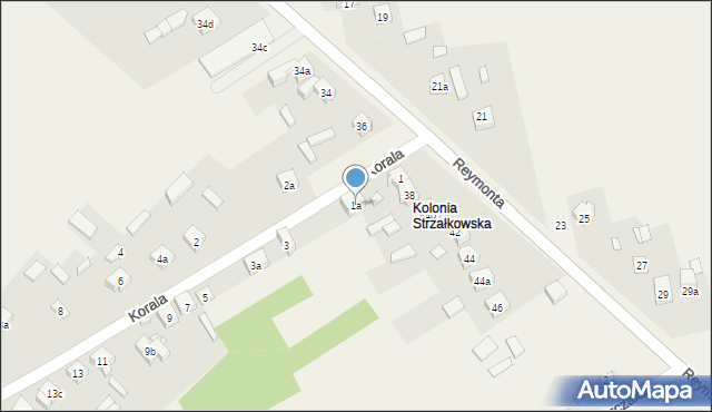 Strzałków, Korala Stefana, ks., 1a, mapa Strzałków
