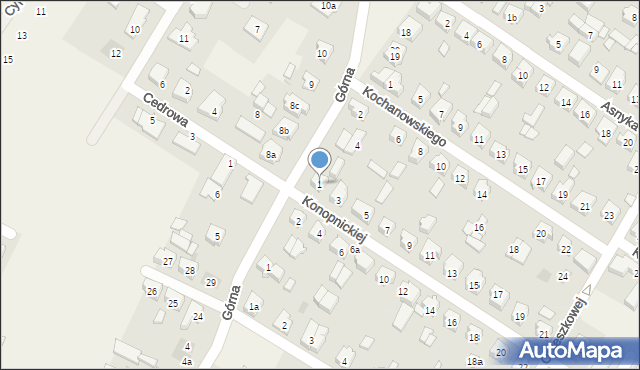 Strzałkowo, Konopnickiej Marii, 1, mapa Strzałkowo